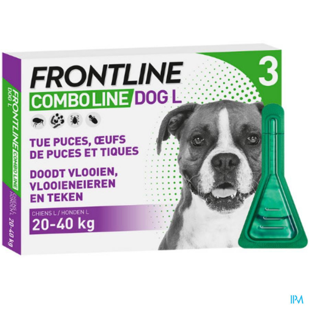 Elasticiteit meer en meer Planeet Frontline Combo Line Dog l 20-40kg 3x2,68ml online kopen of afhalen in  Aarschot | De Zorgapotheek | De Zorgapotheek