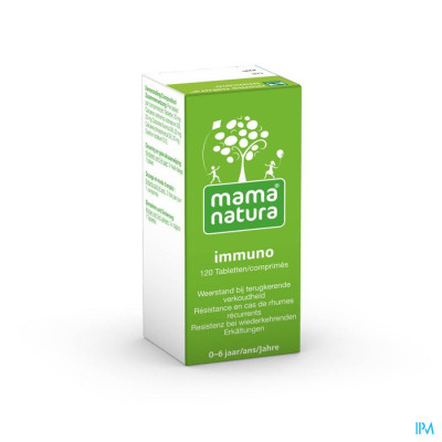 Mama Natura® Immuno voor Weerstand bij Terugkerende Verkoudheid (120 tabletjes)
