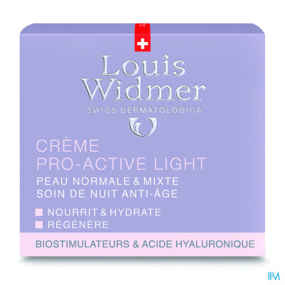 Louis Widmer - Pro-Active Cream Light Nacht (licht parfum) - 50 ml