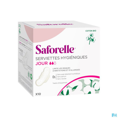 Saforelle Anti-Irritatie Bio Maandverbanden Dag - Normaal (10 stuks)