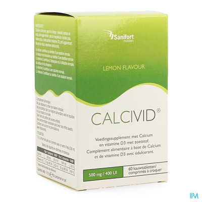 CALCIVID® 500mg/400ie Citroen (60 kauwtabletten)
