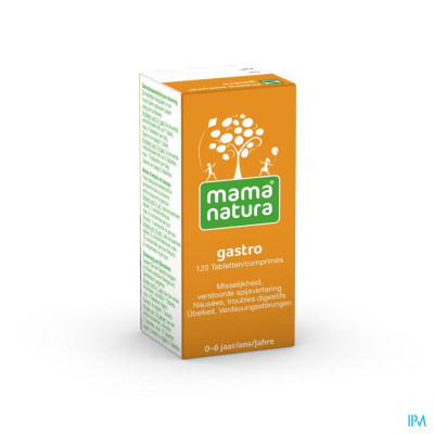 Mama Natura® Gastro tegen Misselijkheid of Verstoorde Spijsvertering (120 tabletjes)