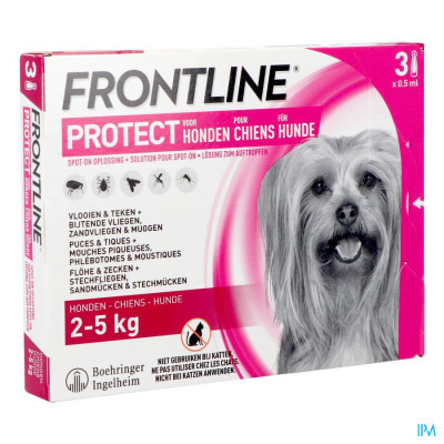 FRONTLINE PROTECT® Hond XS (2-5 kg) - 3 Pipetten