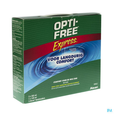 Opti-Free Express Multi-Purpose Ontsmetting (3x 355ml, 1x 120ml, 3 lenshouders)