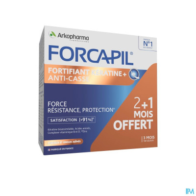 Forcapil Keratine+ (180 capsules voor 3 maanden)