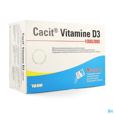 Cacit Vit. D3 1000mg/880ie Bruisgranul. Zakje 90