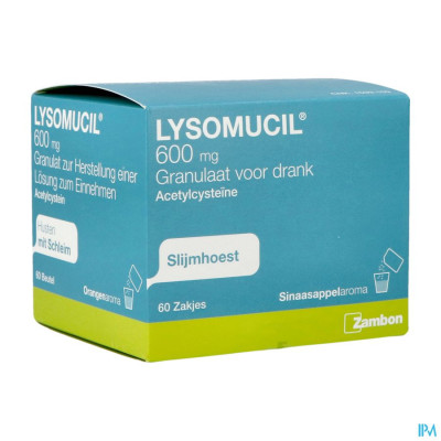 Lysomucil 600mg Granulaat voor drank (60 zakjes)