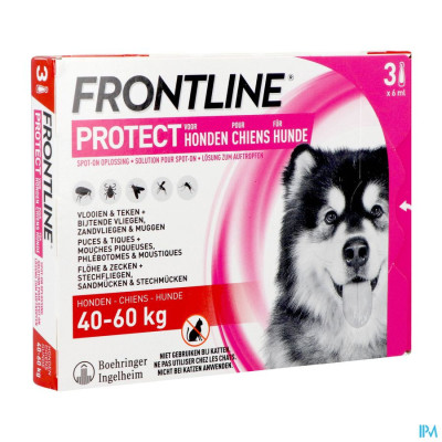 FRONTLINE PROTECT® Hond XL (40-60 kg) - 3 Pipetten