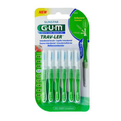 GUM® Interdentaal Borsteltje TRAV-LER 1,1mm 1414 (6 stuks)