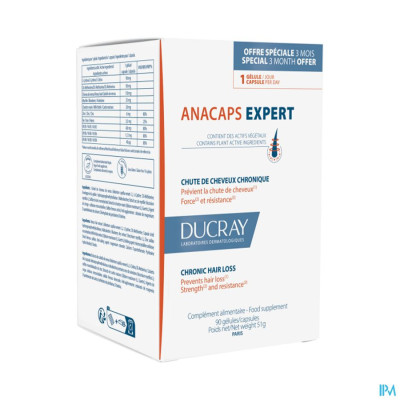 Ducray Anacaps Expert Progres. Haarutival Caps 90