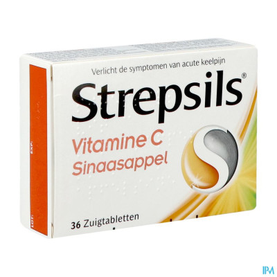 Strepsils Vitamine C Sinaasappel Past 36