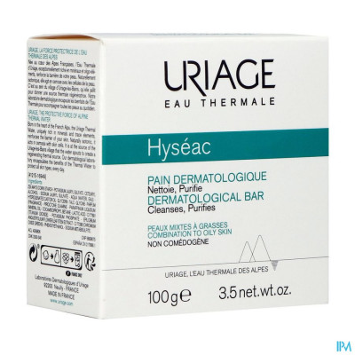 Uriage Hyseac Wasstuk Dermatolog. Zeep 100g