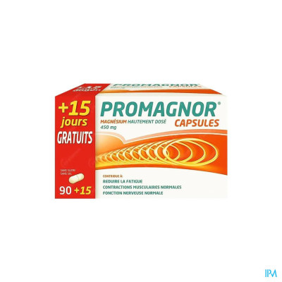 Promagnor Hoog Gedoseerd Magnesium 450mg (90+15 capsules)