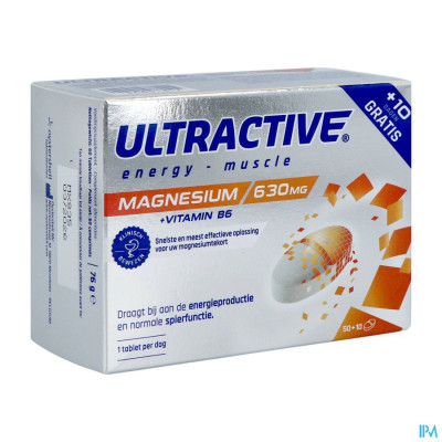 Ultractive Magnesium 630mg Comp 60