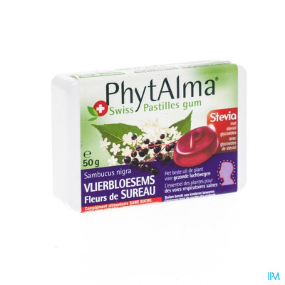 PhytAlma Vlierbloesempastilles met Stevia (50g)