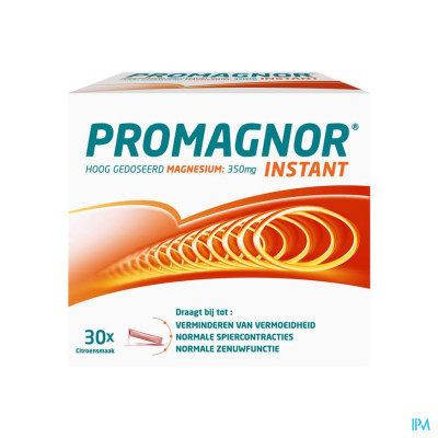 Promagnor Instant - Hoog Gedoseerd Magnesium 350mg  (30 sticks)