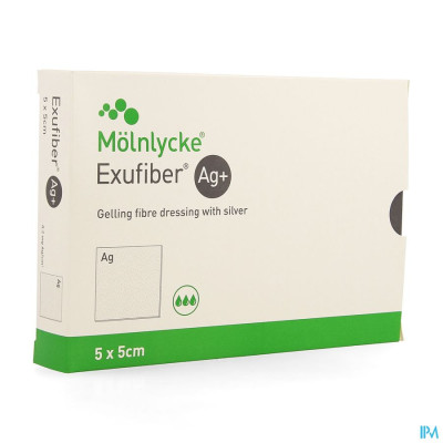 Molnlycke® Exufiber Ag Gel.fibre Dressing Ster 5 X 5cm 10