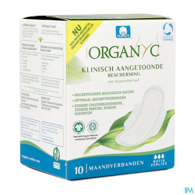 Organyc® Maandverband Normaal Biokatoen (10 stuks)