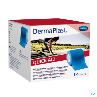 DermaPlast® QuickAid 2-in-1 Snelpleister en Snelverband (Blauw 6cm x 2m)