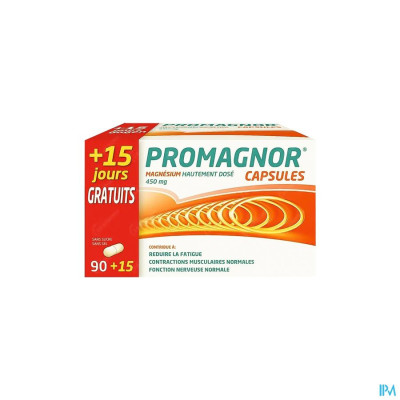 Promagnor Hoog Gedoseerd Magnesium 450mg (90+15 capsules)