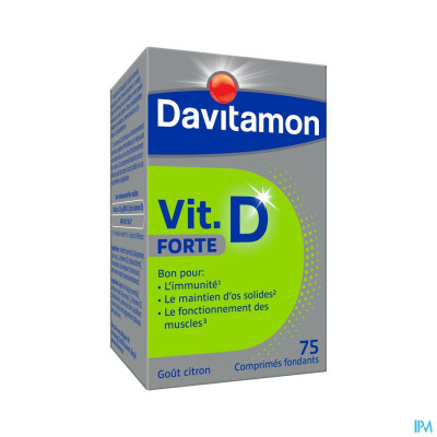 Davitamon Vitamine D Forte Citroensmaak (75 smelttabletten)