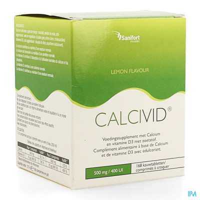 CALCIVID® 500mg/400ie Citroen (168 kauwtabletten)