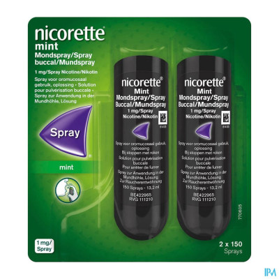 Nicorette Mint 1mg Mondspray Suikervr. Sprays2x150