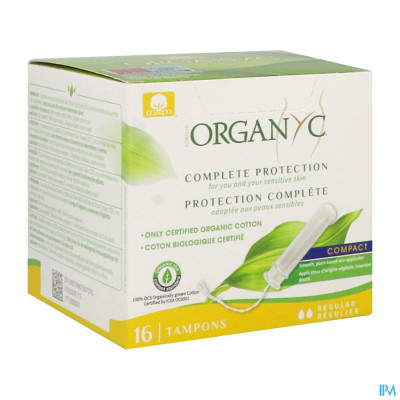 Organyc® Tampon Compact Regular Biokatoen (16 stuks)