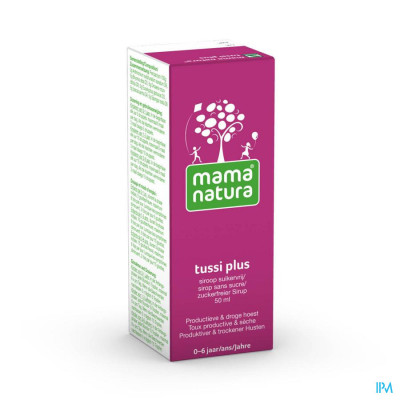 Mama Natura® Tussi Plus tegen Productieve en Droge Hoest (suikervrije siroop 50 ml)