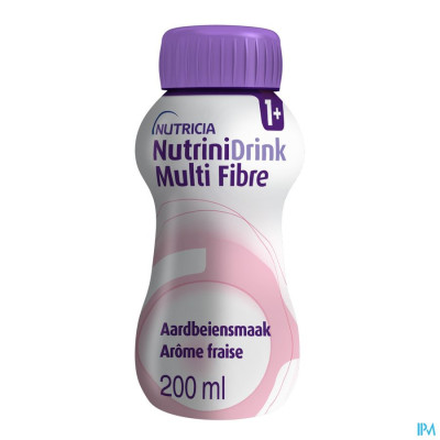 NutriniDrink Multi Fibre Aardbeiensmaak Flesje 200ml