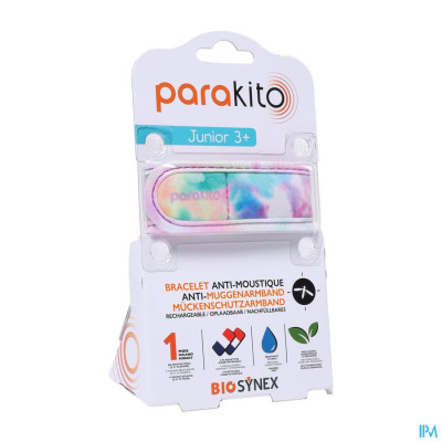 Parakito Anti-Muggenarmband Navulbaar JUNIOR 3+ Tie & Dye