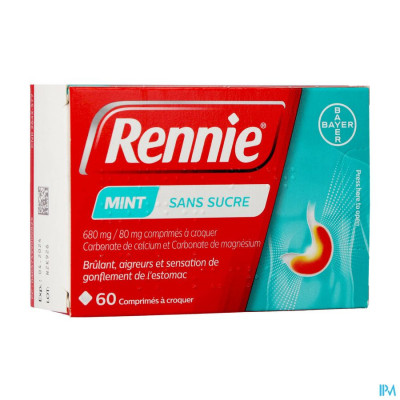 Rennie Mint Z/suiker Zuigtabl 60