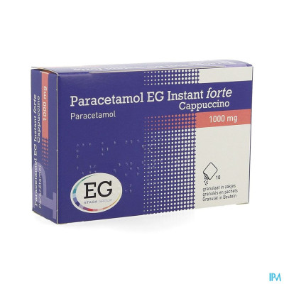 Paracetamol EG Instant Forte 1g Cappucino (10 zakjes)