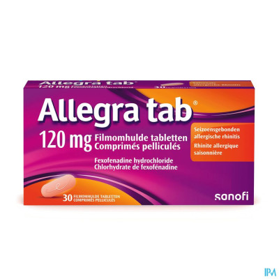 Allegra Tab 120mg (30 filmomhulde tabletten)