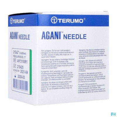 Terumo Naald Agani 21g 2 Rb Groen 100