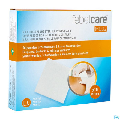 Febelcare MED2 Niet-inklevende Steriele Kompressen 10 x 10 cm 10x1