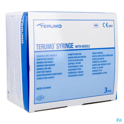 Terumo Spuit 3ml + Naald 21g 1 1/2 St 40x8mm (100 stuks)