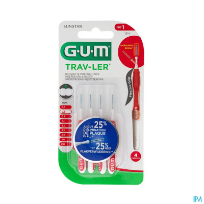 GUM® Interdentaal Borsteltje TRAV-LER 0,8mm 1314 (4 stuks)