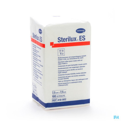Sterilux® ES 7,5x7,5cm 8-laags Niet-Steriel (100 stuks)