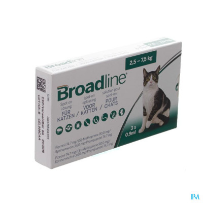 Broadline Spot-on Kat 2,5kg-7,5kg 3x0,9ml