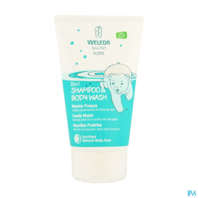 Weleda Kids Sh & Bodywash  2-in-1 Frisse Munt (150ml)