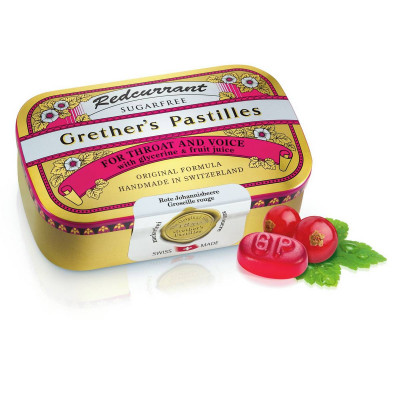 Grethers Pastilles Redcurrant Suikervrij + Vit.C (110gr)