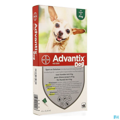 Advantix 40/ 200 Honden < 4kg Fl 4x0,4ml