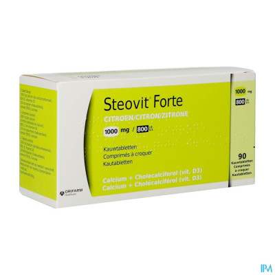 Steovit Forte Citroen 1000mg/800ie Kauwtabl 90 Pip