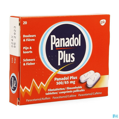 Panadol Plus 500mg/65mg (20 filmomhulde tabletten)