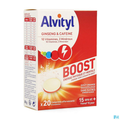 Alvityl Boost Ginseng & Cafeïne (20 bruistabletten)