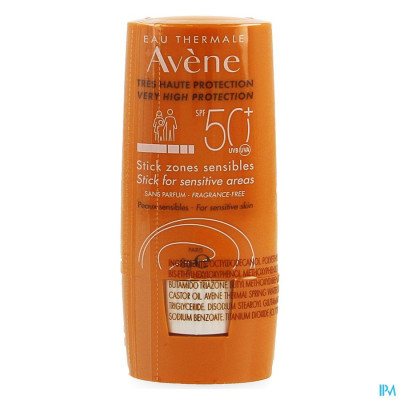 Avène Zon SPF50+ Stick Gevoelige Zones 8ml