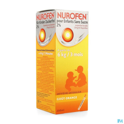 Nurofen Kind Sinaas Susp Suikervrij 200ml