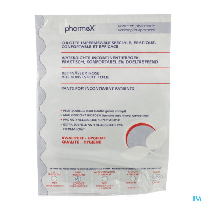 Pharmex Waterdichte PVC Incontinentiebroek zonder Drukknoppen (maat 50-56)