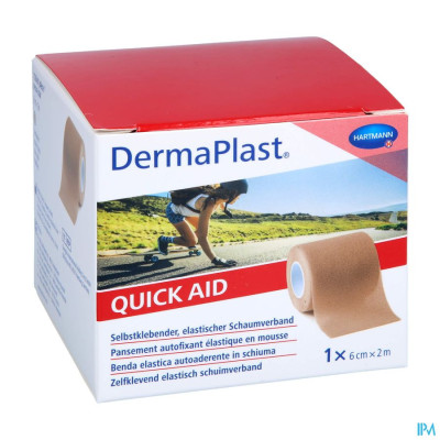 DermaPlast® QuickAid 2-in-1 Snelpleister en Snelverband (Beige 6cm x 2m)